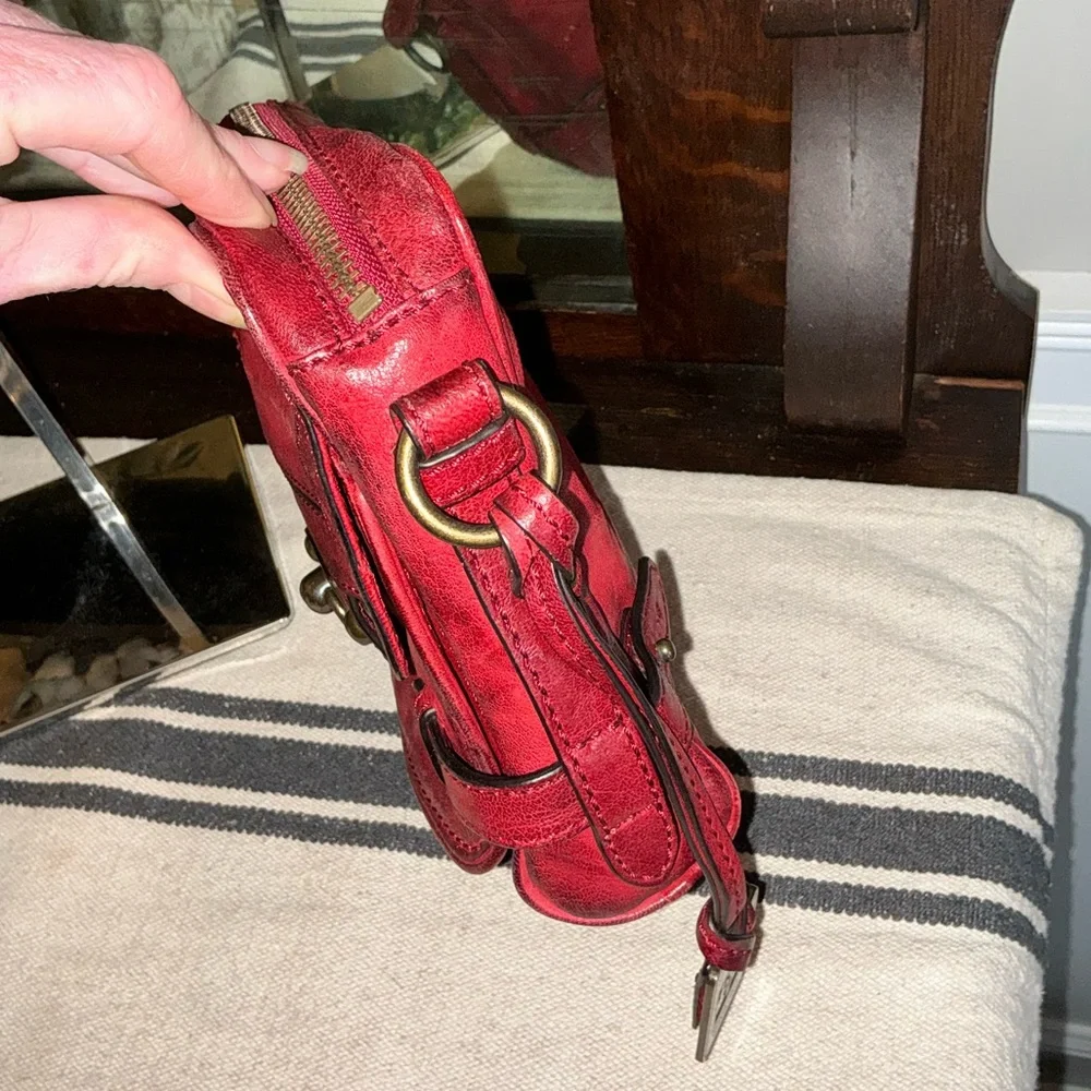 NWOT Frye Leather Cameron Crossbody Clutch Bag Burnt Red Hangtag MSRP $398 - Picture 7 of 16